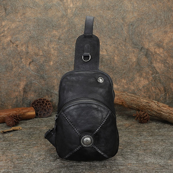 Cool Mens Womens Cap Sling Bag Vintage - Leather Texture Detail