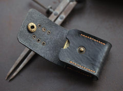 Cool Texas Star Black Leather Mens Zippo Lighter Cases Standard Zippo Lighter Holder Belt Loop For Men