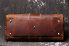 Cool Leather Men Large Brown Overnight Bag Travel Bag Weekender Bag For Men