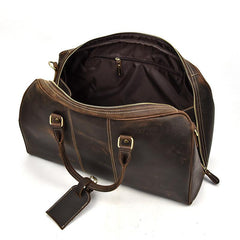 Cool Leather Men Large Brown Overnight Bag Travel Bag Weekender Bag For Men