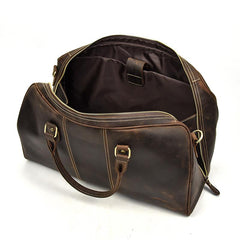 Cool Leather Men Large Brown Overnight Bag Travel Bag Weekender Bag For Men