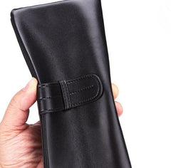 Cool Black Mens Leather Long Wallet Bifold Long Wallet for Men