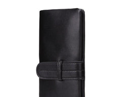 Cool Black Mens Leather Long Wallet Bifold Long Wallet for Men