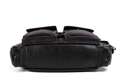 Cool Black Leather Men Large Overnight Bag Travel Bags Weekender Bags For Men