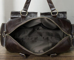 Cool Black Coffee Leather Men Barrel Overnight Bags Travel Bags Weekender Bags For Men