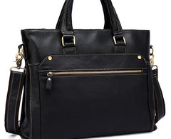 Cool Black Leather Mens Briefcase 13inch Work Bag Business Bag For Men