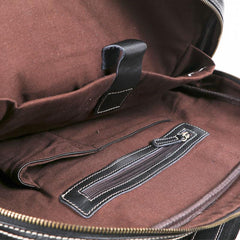 Cool Black Leather Mens Briefcase Work Bag Laptop Bag Business Bag for Men