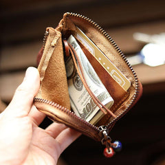 Cool Black Leather Mens Charcoal Key Wallet Coin Purse Front Pocket Wallets For Men