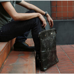 Cool Black Mens Leather Backpack Travel Backpacks School Backpacks for men