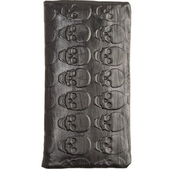Cool Black Skull Leather Mens Long Wallet Long Wallet for Men
