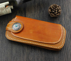 Cool Brown Leather Men's Long Biker Wallet Leather Long Wallet For Men