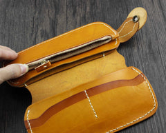 Cool Brown Leather Men's Long Biker Wallet Leather Long Wallet For Men