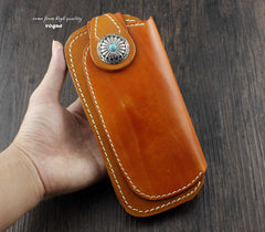 Cool Brown Leather Men's Long Biker Wallet Leather Long Wallet For Men