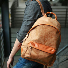 Cool Brown Leather Mens Backpacks Travel Backpacks Laptop Backpack for men