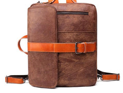 Cool Brown Leather Messenger Bag Handbag Shoulder Bag Backpack For Men