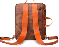 Cool Brown Leather Messenger Bag Handbag Shoulder Bag Backpack For Men