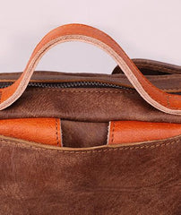 Cool Brown Leather Messenger Bag Handbag Shoulder Bag Backpack For Men