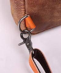Cool Brown Leather Messenger Bag Handbag Shoulder Bag Backpack For Men