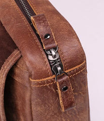 Cool Brown Leather Messenger Bag Handbag Shoulder Bag Backpack For Men