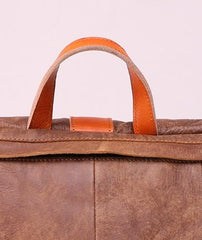Cool Brown Leather Messenger Bag Handbag Shoulder Bag Backpack For Men