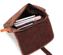 Cool Brown Leather Messenger Bag Handbag Shoulder Bag Backpack For Men
