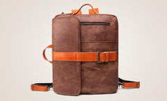 Cool Brown Leather Messenger Bag Handbag Shoulder Bag Backpack For Men