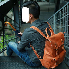 Cool Brown Mens Leather Backpack Cool Travel Backpacks School Backpacks for men
