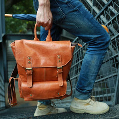 Cool Brown Mens Leather Backpack Cool Travel Backpacks School Backpacks for men
