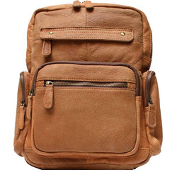 Cool Brown Mens Leather Backpack Travel Backpacks Cool School Backpacks for men
