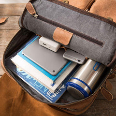 Cool Brown Mens Leather Backpacks Travel Backpacks Laptop Backpack for men