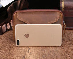 Cool Brown Mens Leather Belt Bag Belt Pouch Cell Phone Holster Waist Bags For Men