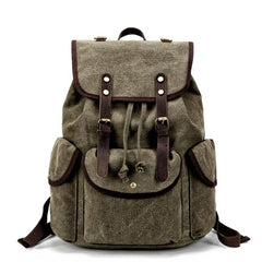 Cool Gray Fashion Mens Green Large Travel Backpack  14'' Computer Backpack for Men