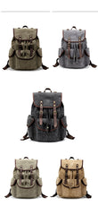 Cool Gray Fashion Mens Green Large Travel Backpack  14'' Computer Backpack for Men
