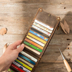 Cool Canvas Leather Mens Bifold Long Cards Wallet Long Wallet for Men
