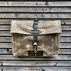 Cool Waxed Canvas Leather Mens 14'' Messenger Bag Motorcycle Side Bag Handbag For Men