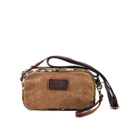 Cool Canvas Mens Green Clutch Bag Mini Side Bag Gray Small Messenger Bag For Men