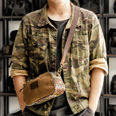 Cool Canvas Mens Green Clutch Bag Mini Side Bag Gray Small Messenger Bag For Men