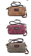 Cool Canvas Mens Green Clutch Bag Mini Side Bag Gray Small Messenger Bag For Men