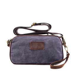 Cool Canvas Mens Green Clutch Bag Mini Side Bag Gray Small Messenger Bag For Men