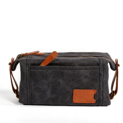 Cool Canvas Leather Mens Large Clutch Bag Handbag Storage Bag Wash Bag For Men
