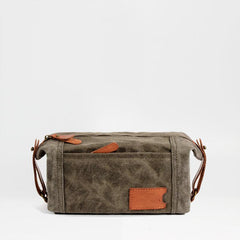 Cool Canvas Leather Mens Large Clutch Bag Handbag Storage Bag Wash Bag For Men