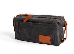 Cool Canvas Leather Mens Large Clutch Bag Handbag Storage Bag Wash Bag For Men
