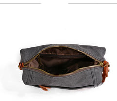 Cool Canvas Leather Mens Large Clutch Bag Handbag Storage Bag Wash Bag For Men