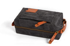 Cool Canvas Leather Mens Large Clutch Bag Handbag Storage Bag Wash Bag For Men