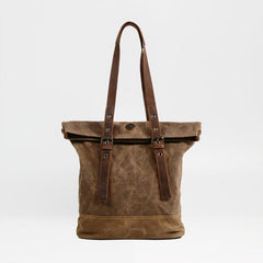 Cool Canvas Leather Mens Large Shopping Handbag Tote Bag Shoulder Bag Tote Purse For Men