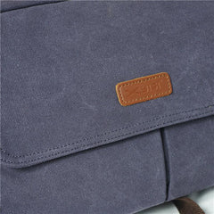 Cool Canvas Leather Mens Small Black Tablet Bag Shoulder Bag Gray Side Bag Messenger Bag for Men