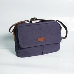 Cool Canvas Leather Mens Small Black Tablet Bag Shoulder Bag Gray Side Bag Messenger Bag for Men