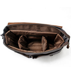 Waxed Canvas Leather Mens Waterproof Black 14‘’ Camera Bag Shoulder Bag Messenger Bag For Men