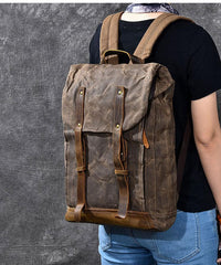 Waxed Canvas Leather Mens 15