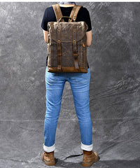 Waxed Canvas Leather Mens 15